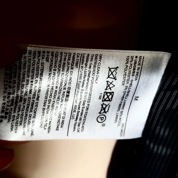 Banana Republic Black Wool Blend Peacoat Size Women's Medium - Picture 8 of 9